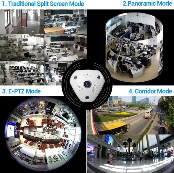 Vr Panorama Kamera 360 Derece Tavan Tipi Wifi Ip Kamera