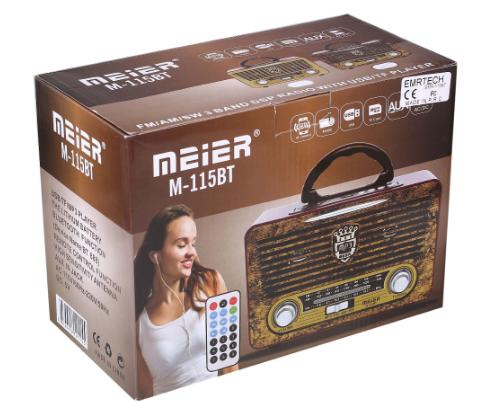 Meier M-115BT USB/SD Bluetooth Şarjlı Nostaljik Radyo