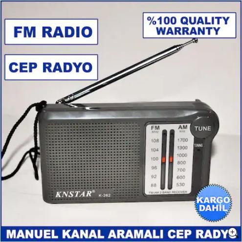 Manuel Kanal Aramalı FM Radyo - Mini Cep Radyosu - KNSTAR K-262