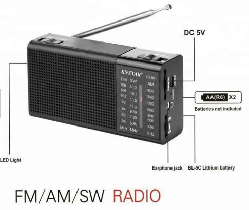 Knstar KB-801 mini am fm sw full band radio