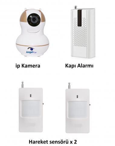 AngelEye KS-512 Full HD Wifi Ev ve Bebek iP Kamera 4in1 Full Set