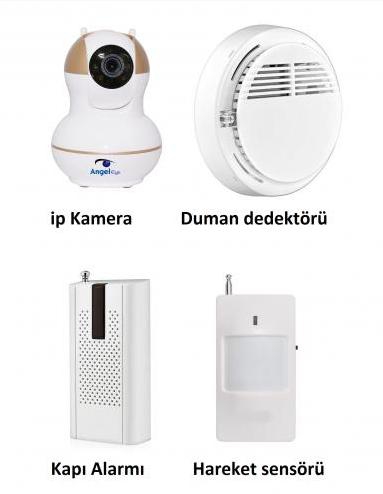 AngelEye KS-511 Full HD Wifi Ev ve Bebek iP Kamera 4in1 Full Set