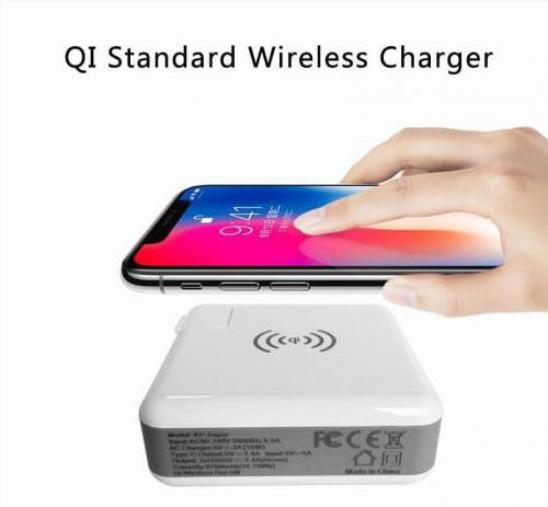 QI Kablosuz Power Bank Seyahat Şarj Adaptörü Dijital Ekranlı Ipho