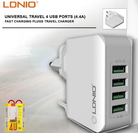 Ldnio A4403 4.4A 4 USB Çıkışlı AutoID Yüksek Hızlı Şarj Cihazı